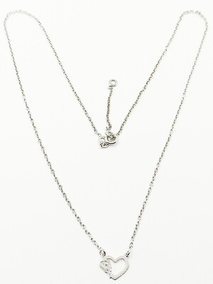 Silver 925 love heart angel wings necklace