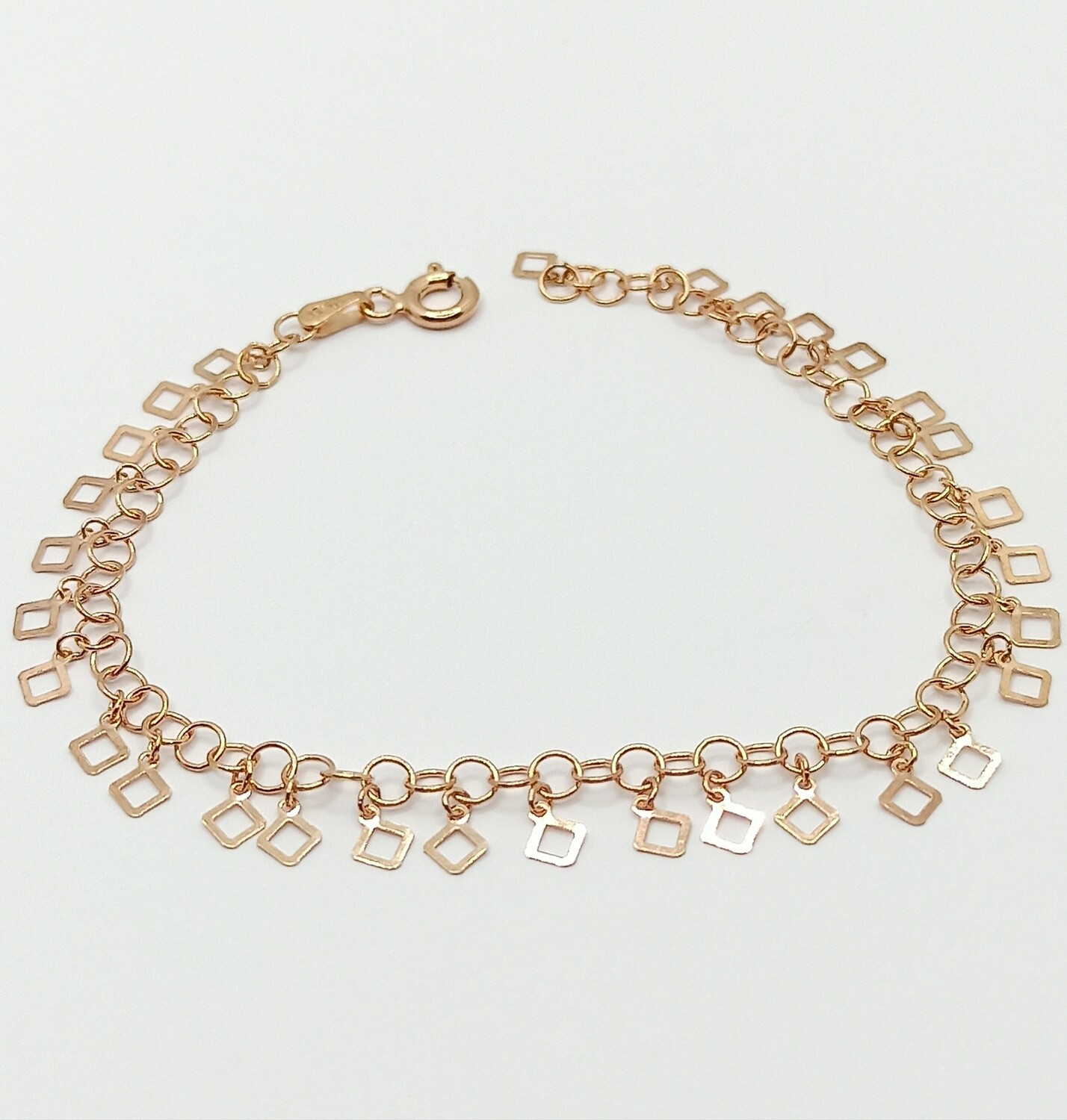 Silver 925 dangling element rose or gold anklet