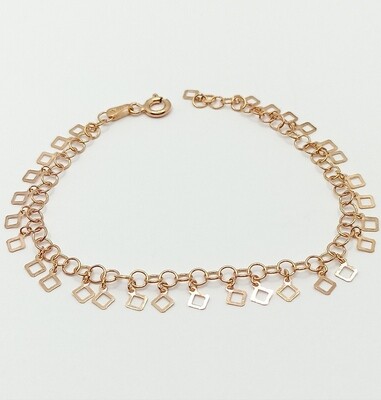Silver 925 dangling element rose or gold anklet