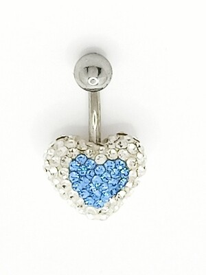 316L surgical steel heart Belly ring