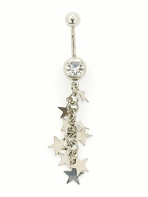 316L surgical steel dangling star belly ring