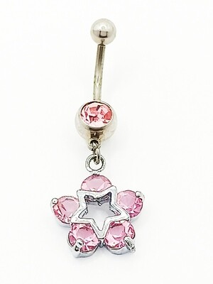 316L surgical steel flower or J letter Belly ring