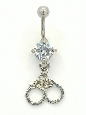 316L surgical steel handcuffs,ribbon and feet belly ring