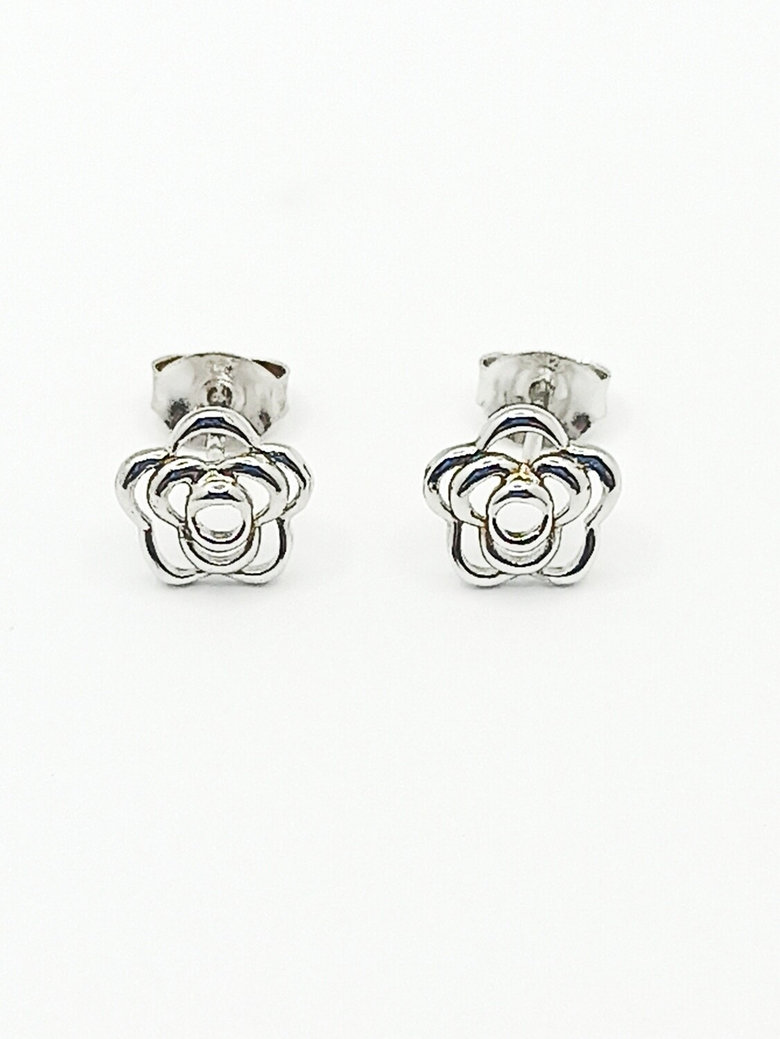 Silver 925  flower stud earrings