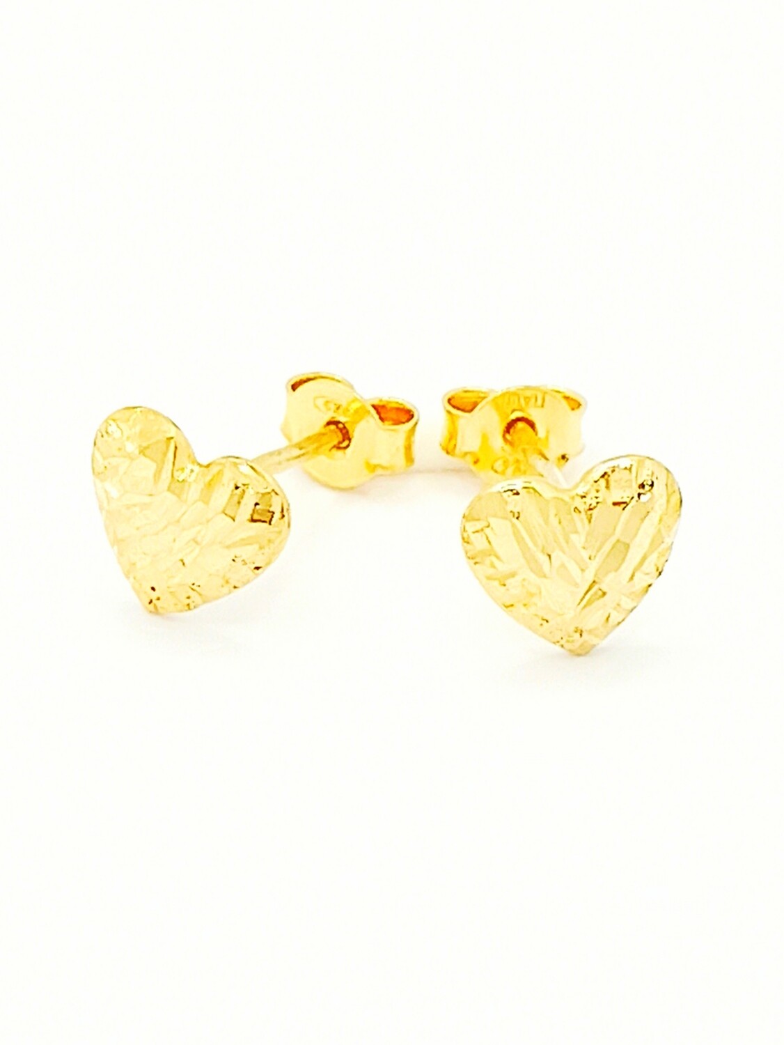 Silver 925 heart gold or rose stud earrings