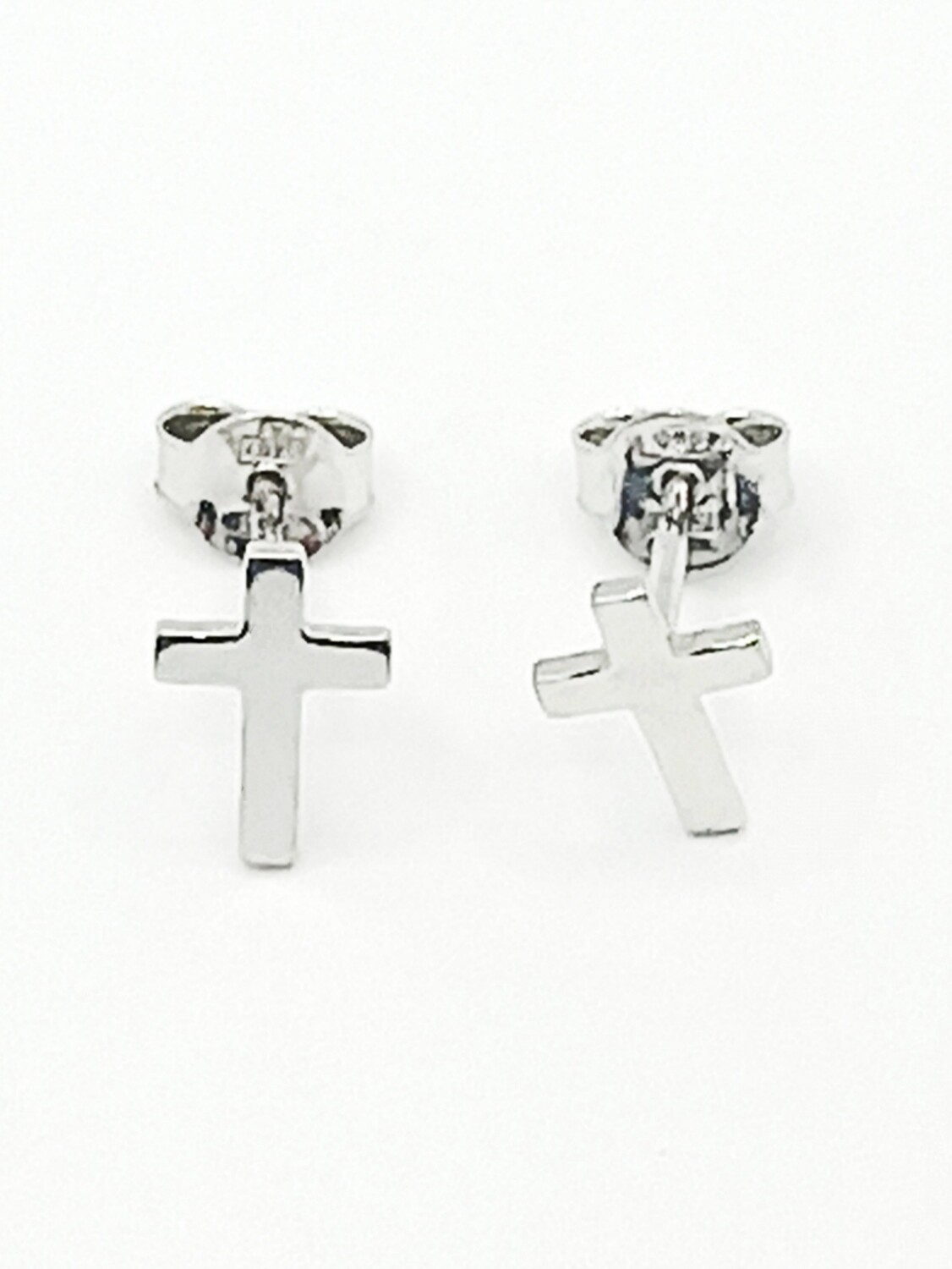 Silver 925 cross small stud earrings