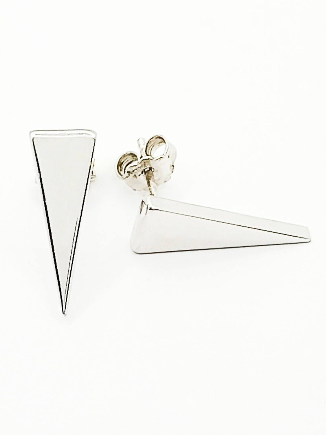 Silver 925 triangle stud earrings