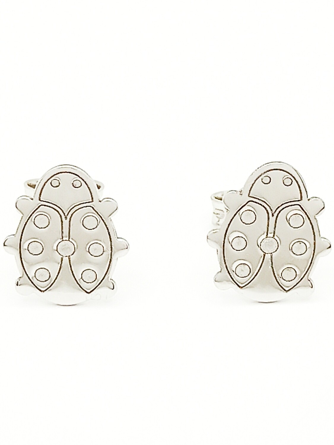 Silver 925 ladybug design stud earrings