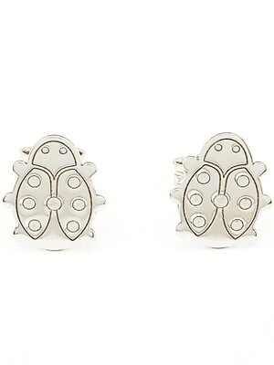 Silver 925 ladybug design stud earrings