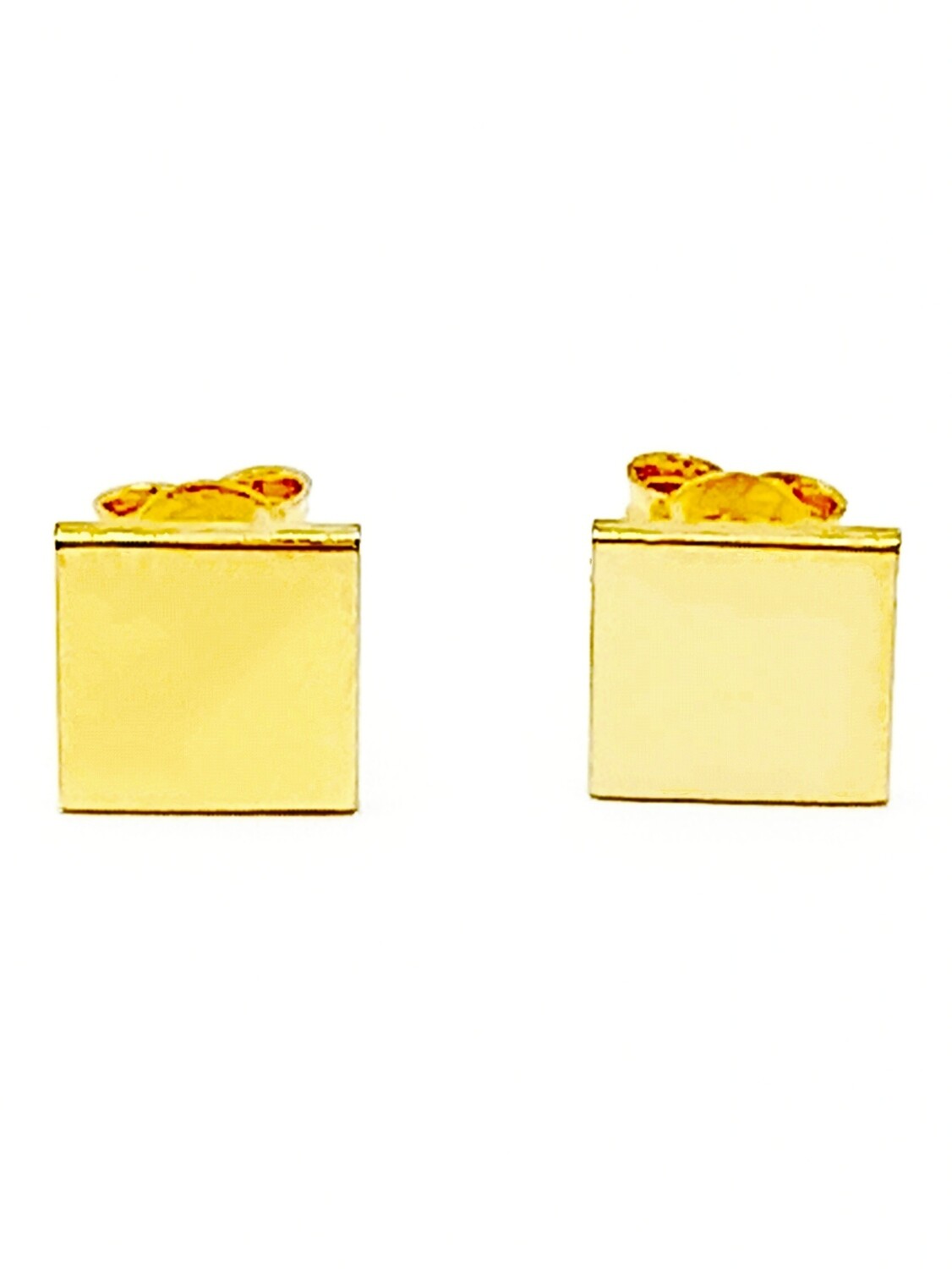 Silver 925 square gold or white stud earrings