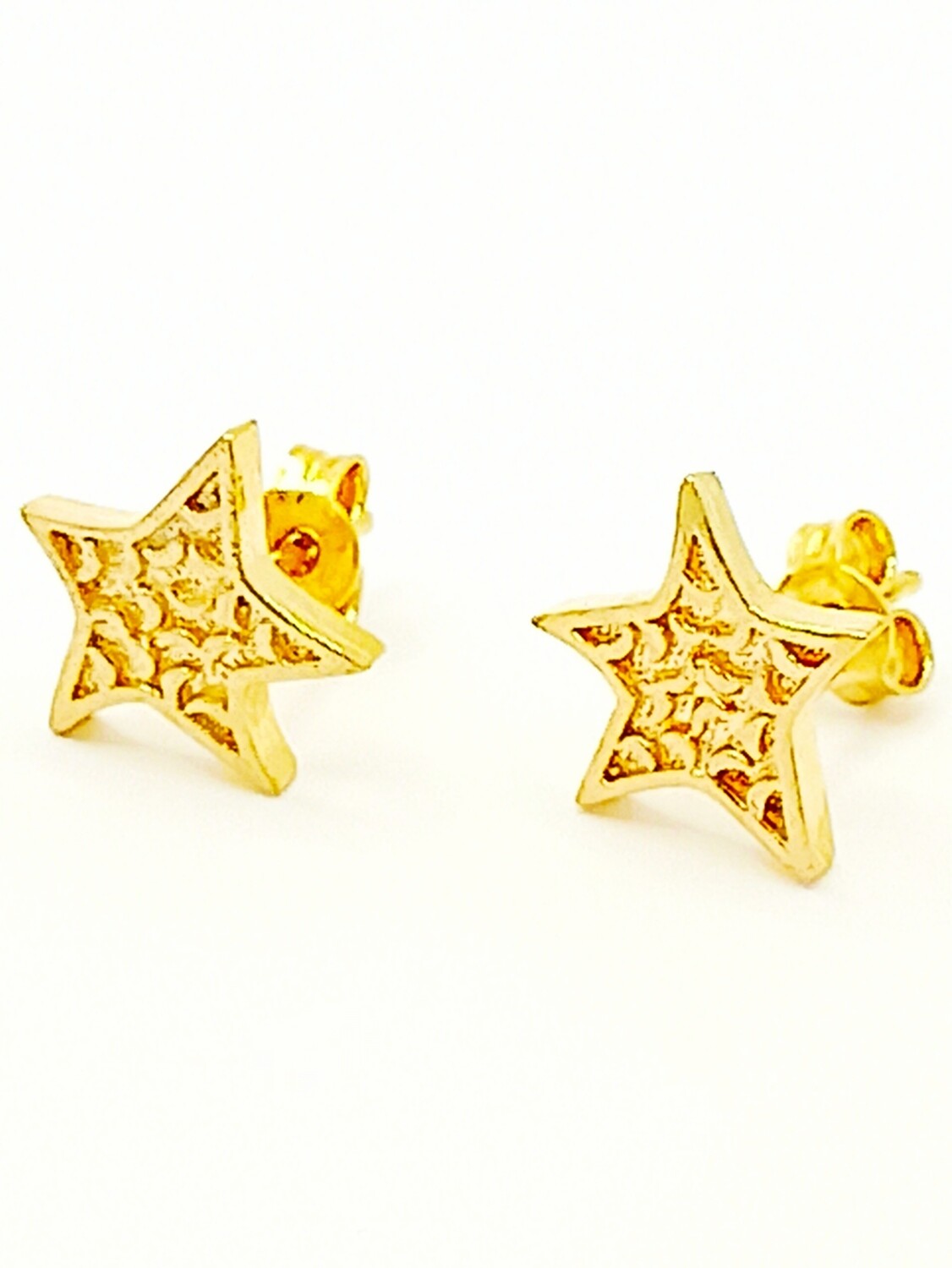Silver 925  star gold stud earrings