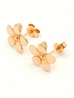 Silver 925 gold or rose flower stud earrings