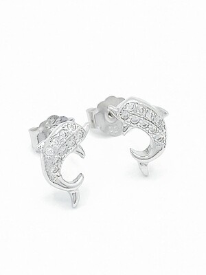 Silver 925 dolphin design stud earrings
