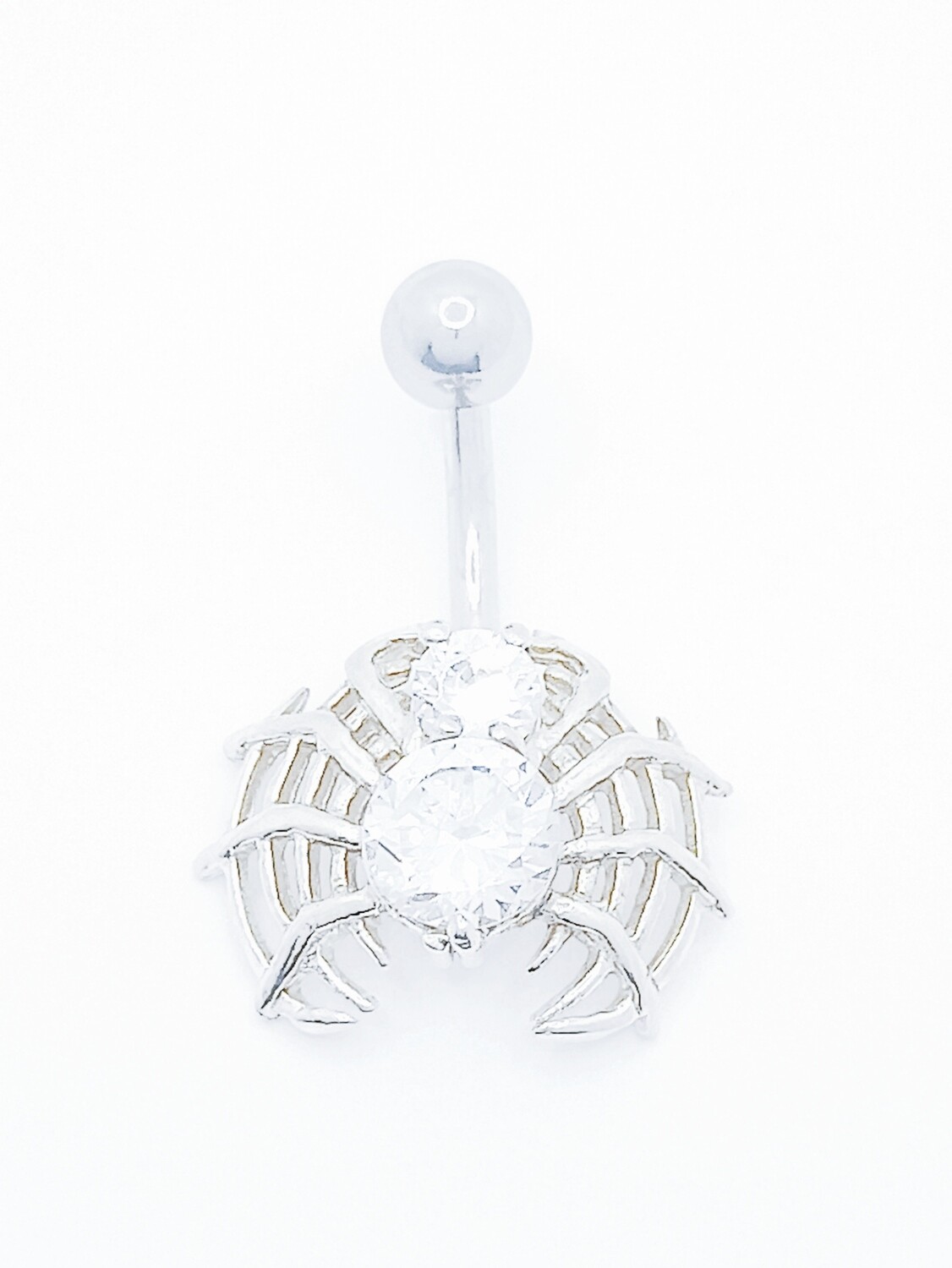 925 silver &amp; 316L surgical steel spider belly ring