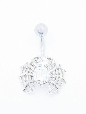 925 silver &amp; 316L surgical steel spider belly ring