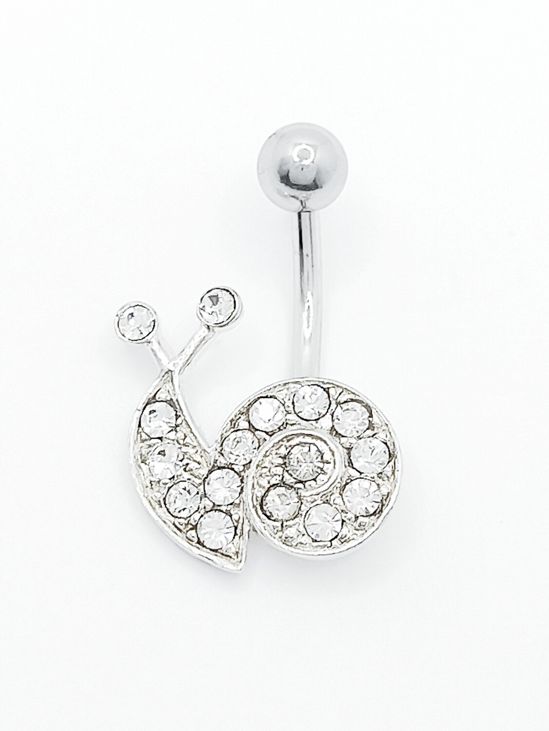 925 silver &amp; 316L steel snail belly ring