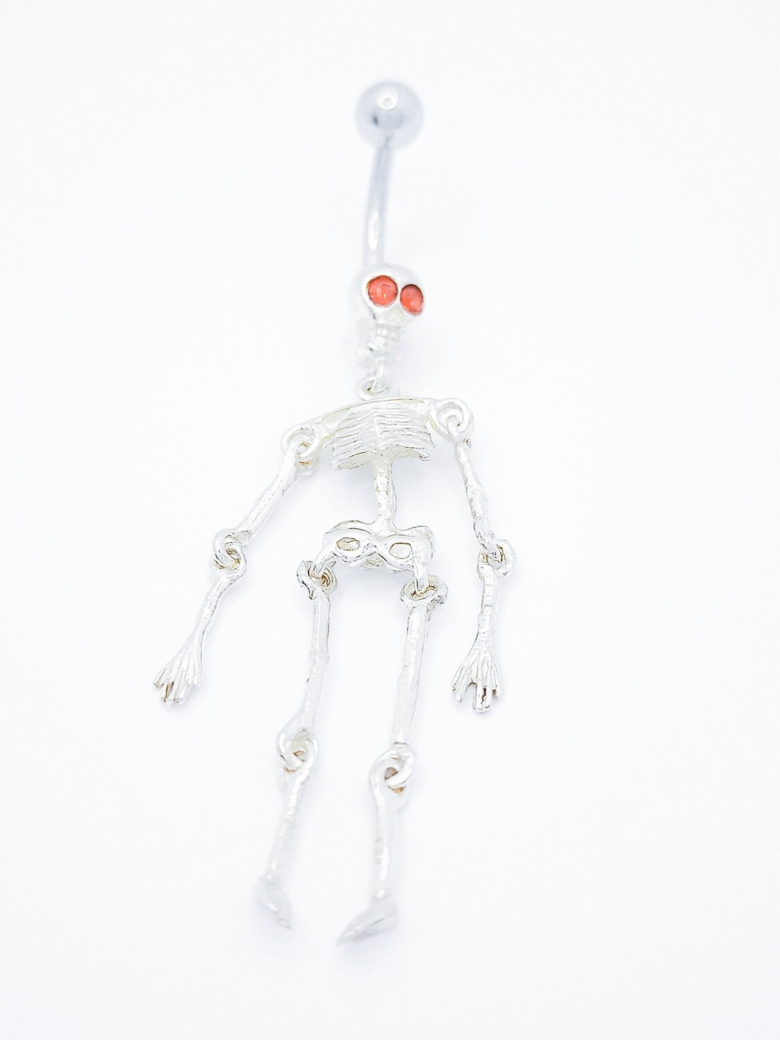 925 silver &amp; 316L steel skeleton belly ring