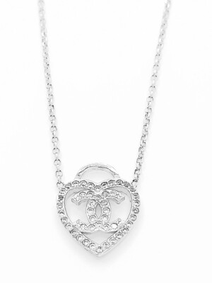 Silver 925 heart stone necklace