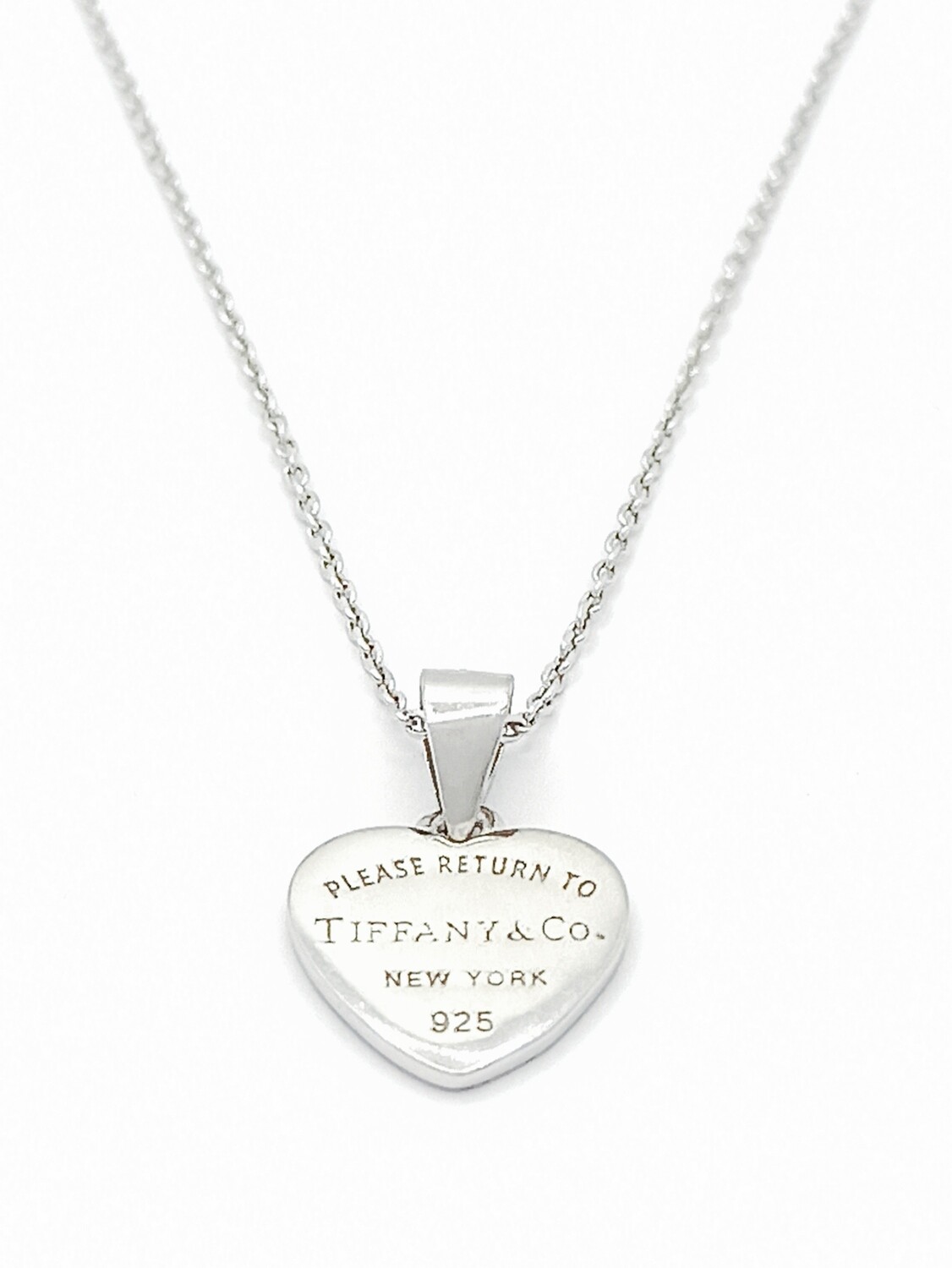 Silver 925 tiffany type heart necklace
