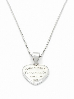 Silver 925 tiffany type heart necklace