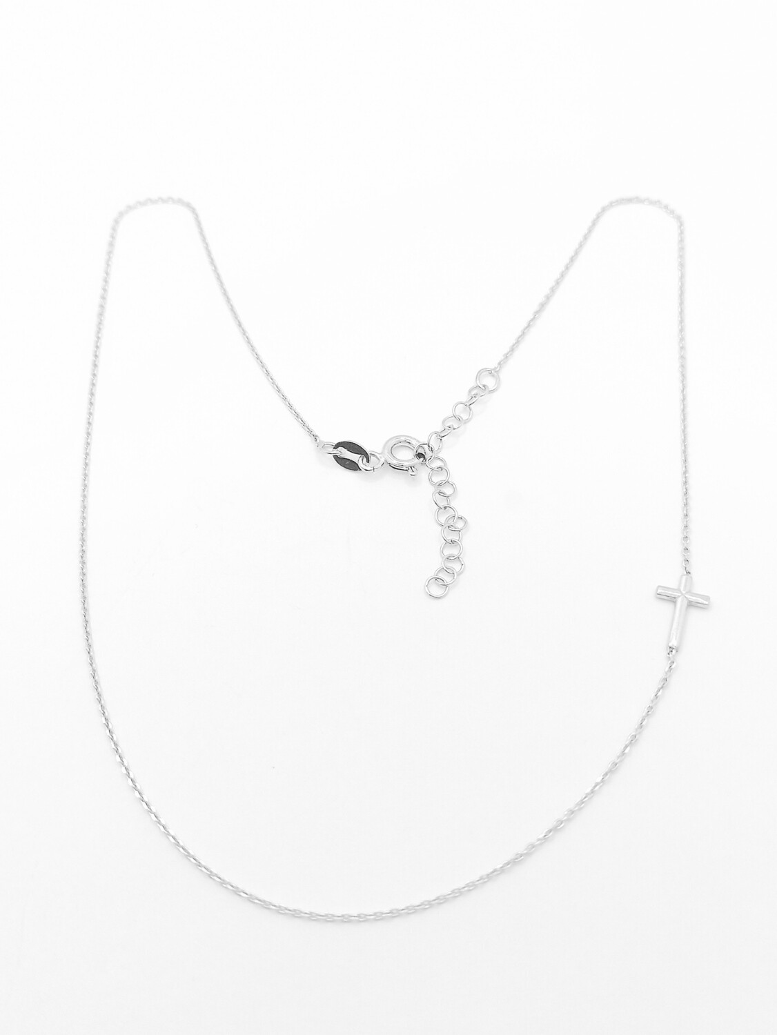 Silver 925 cross white or rose necklace