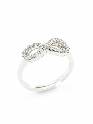 Silver 925 infinity white or rose ring