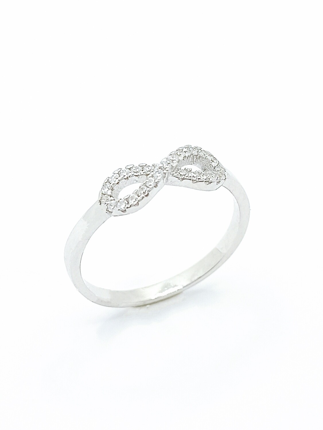 Silver 925 infinity white stone ring