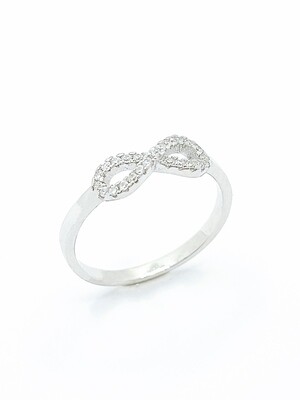 Silver 925 infinity white stone ring