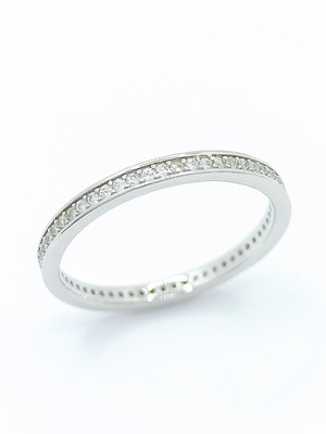 Silver 925 all over white stone ring