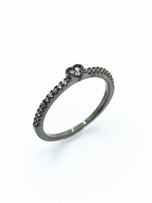 Silver 925 all over small heart ring