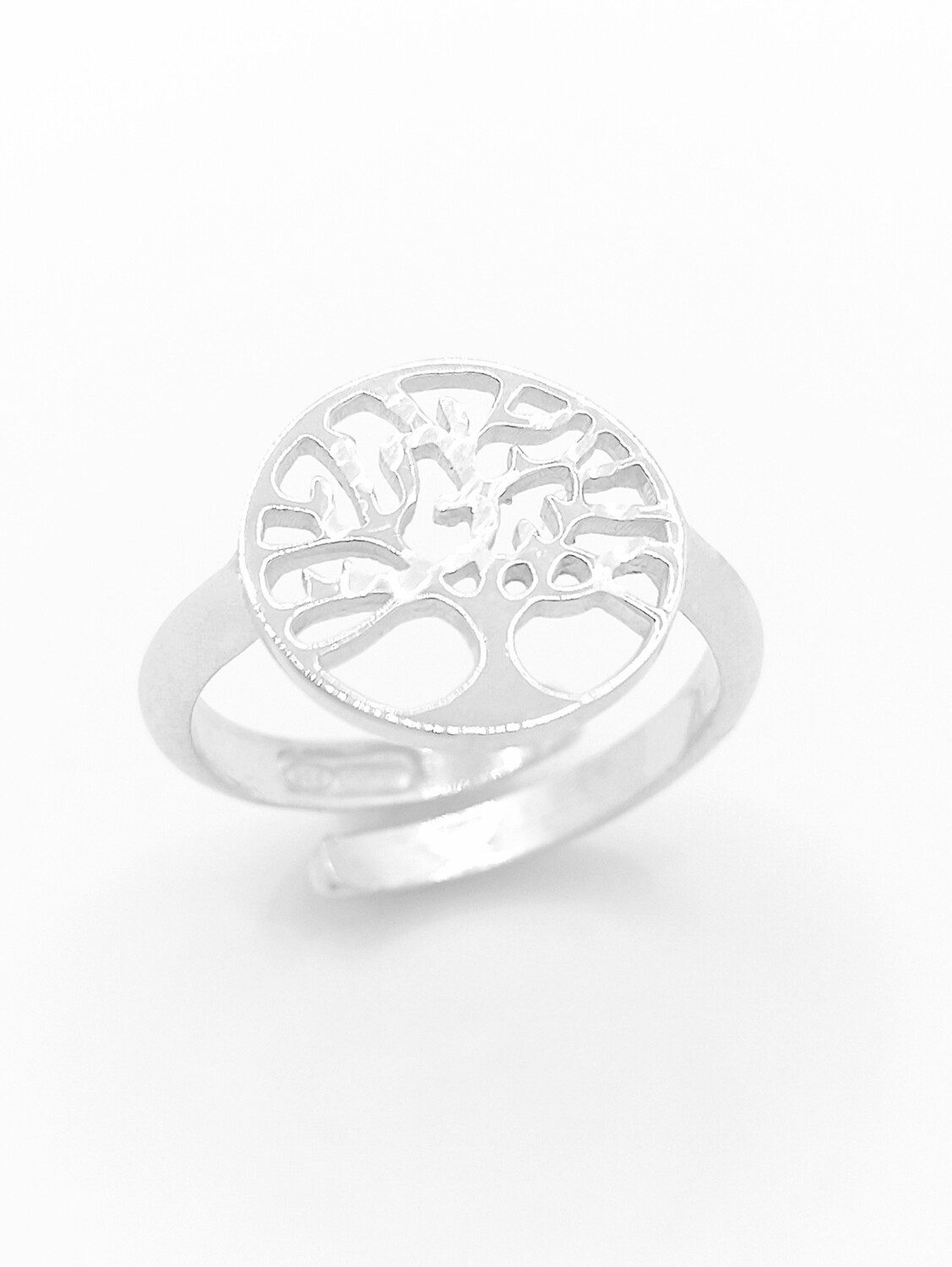 Silver 925 tree of life white or rose ring, COLOR: White gold plated