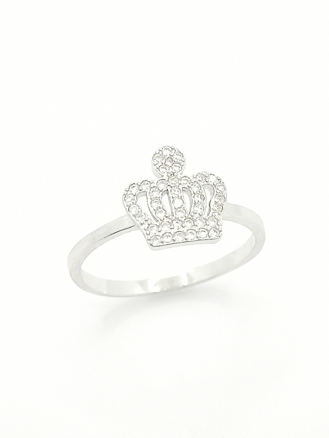 Silver 925 crown white stone ring