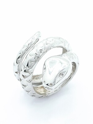 Silver 925 wide snake design ring