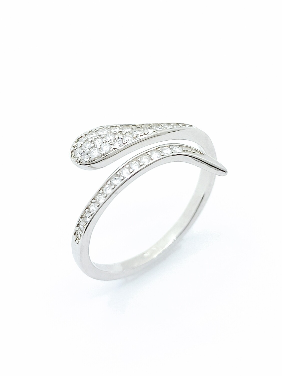 Silver 925 snake white zirconia stone ring
