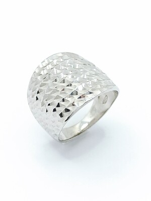 Silver 925 handmade modern diamond cut ring