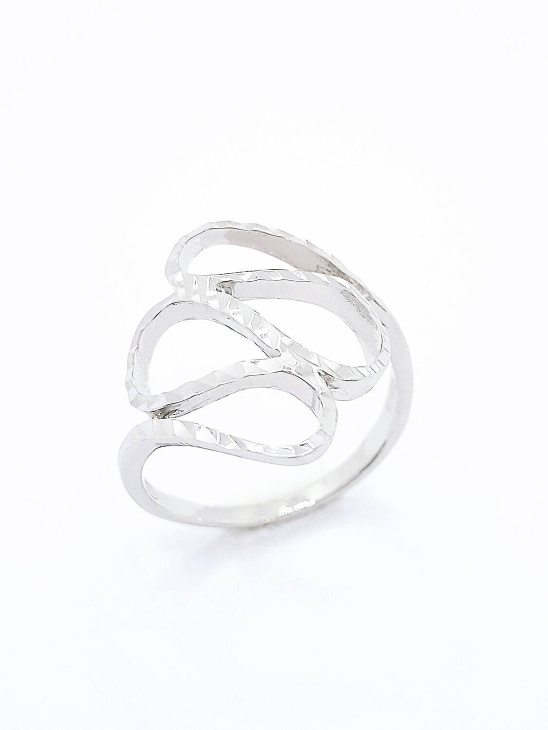 Silver 925  fashion design diamond cut ring