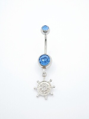 925 silver &amp; 316L steel steering wheel belly ring