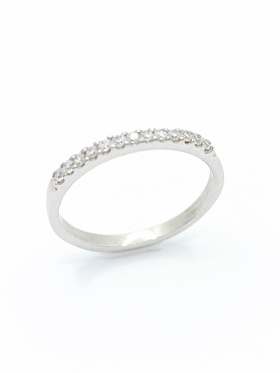 Silver 925 one line white stones ring
