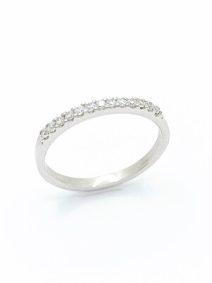 Silver 925 one line white stones ring
