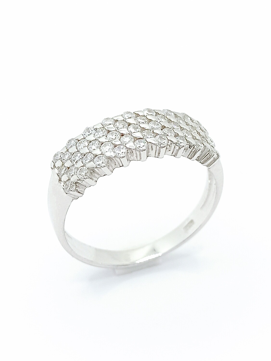 Silver 925 five line white stones ring