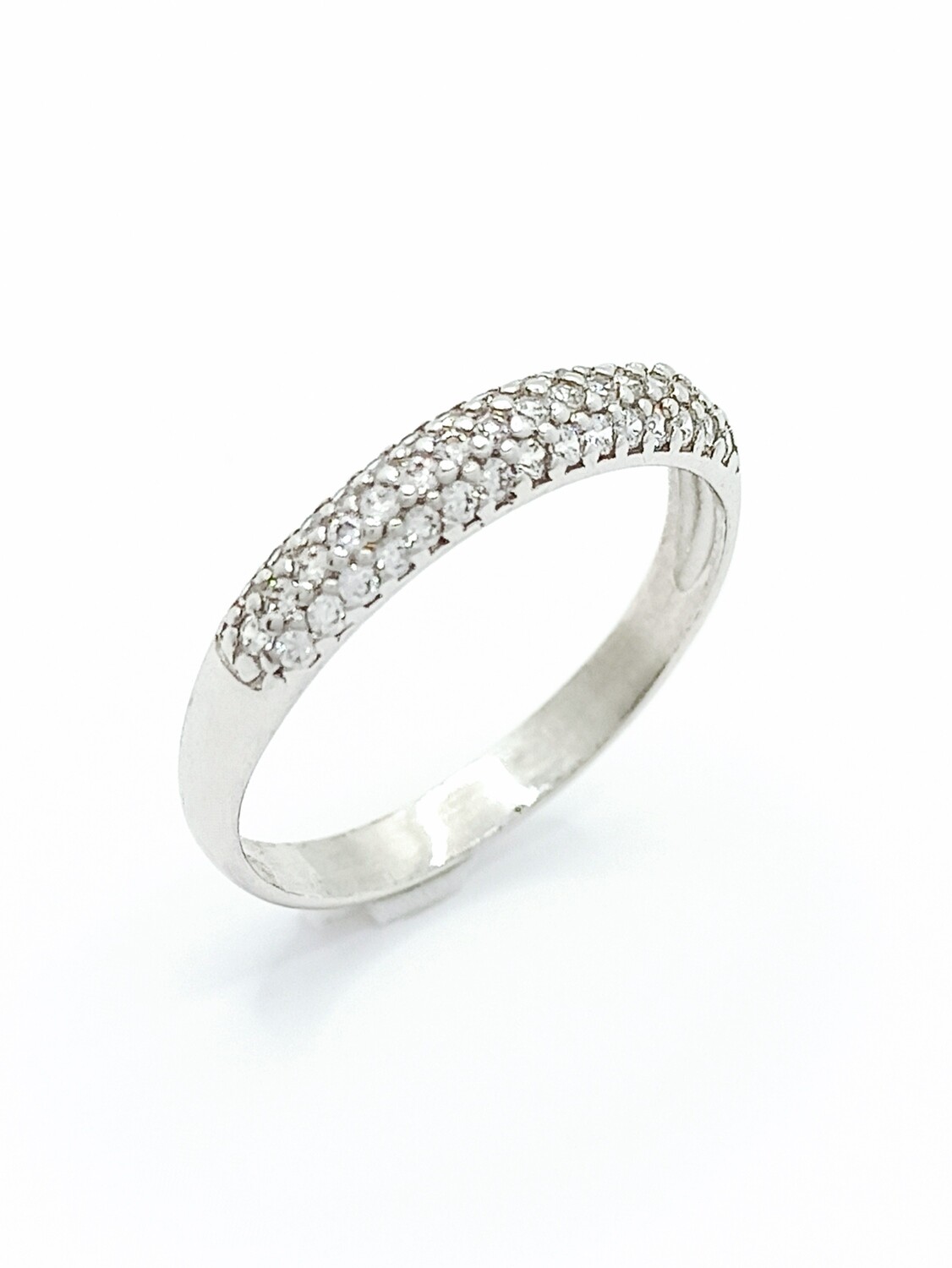 Silver 925 three line white stones ring