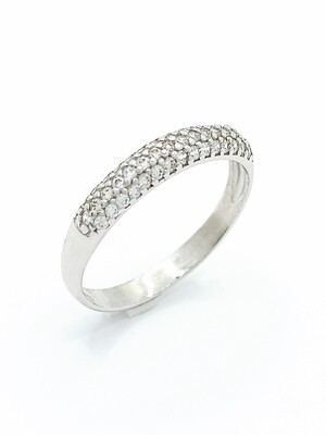 Silver 925 three line white stones ring