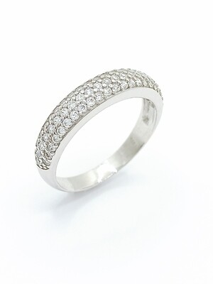 Silver 925 three line stones ring