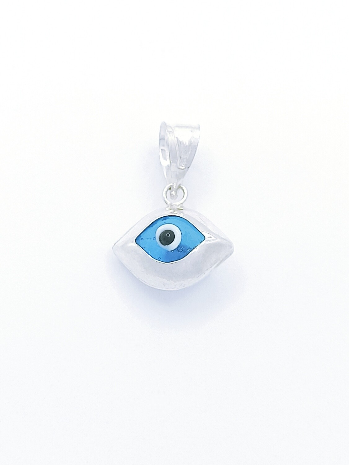 Silver 925 evil eye pendant  eye shape murano stone
