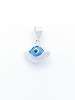Silver 925 evil eye pendant  eye shape murano stone
