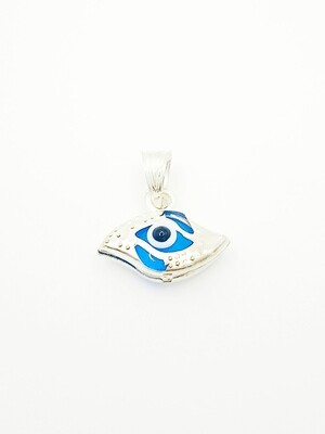 Silver 925 evil eye pendant  eye shape murano stone