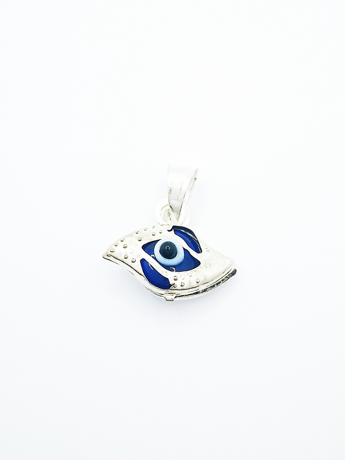 Silver 925 evil eye pendant  eye shape murano stone, COLOR: Blue