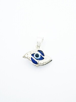 Silver 925 evil eye pendant  eye shape murano stone, COLOR: Blue