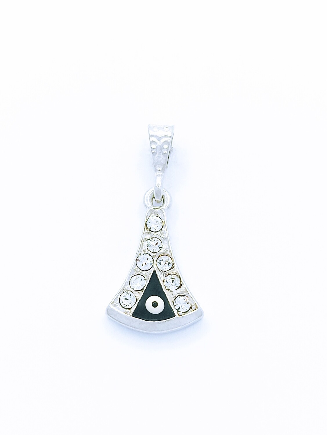 Silver 925 evil eye solid pendant black enamel