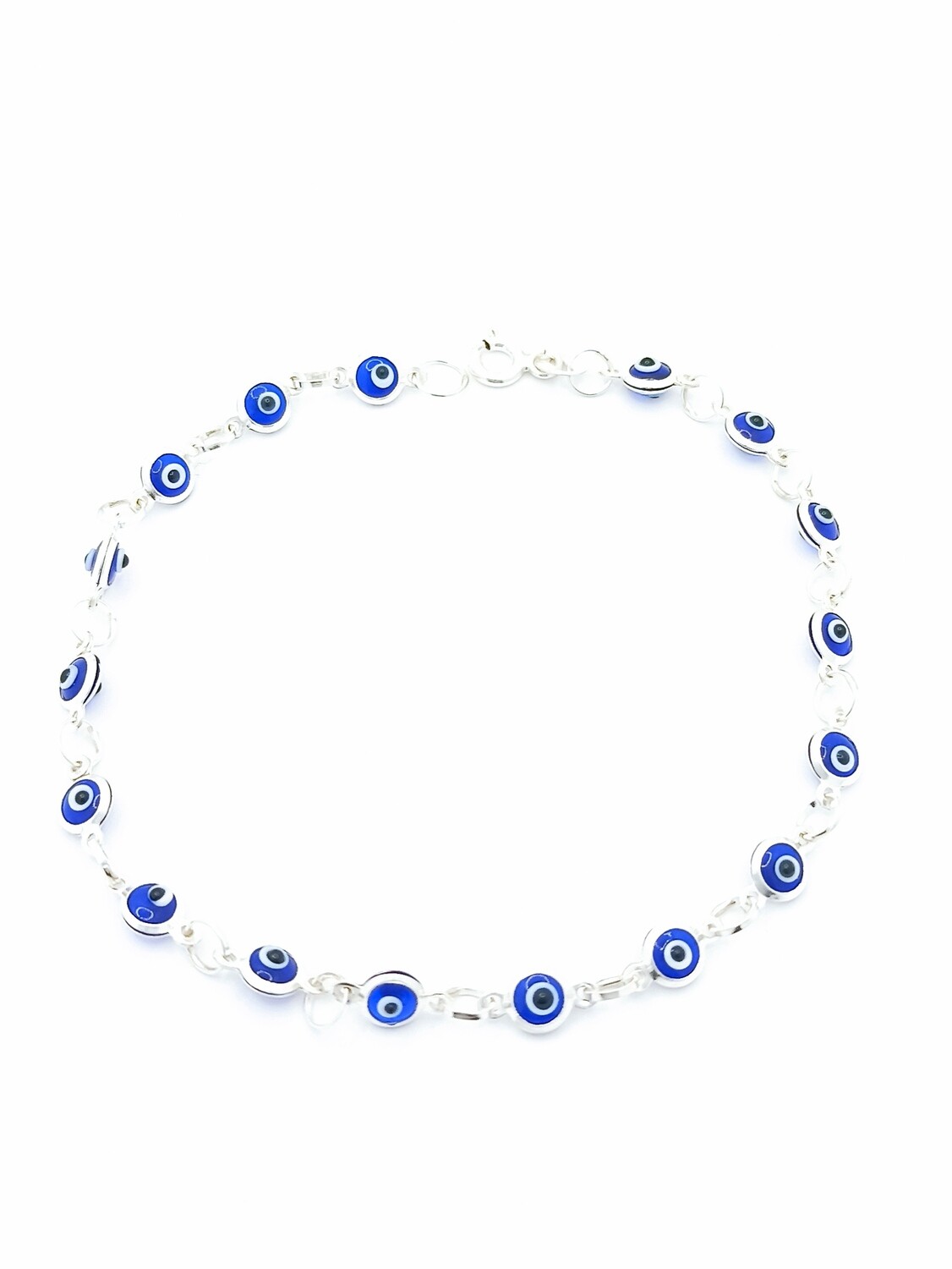 Silver 925 evil eye murano stone hand bracelet